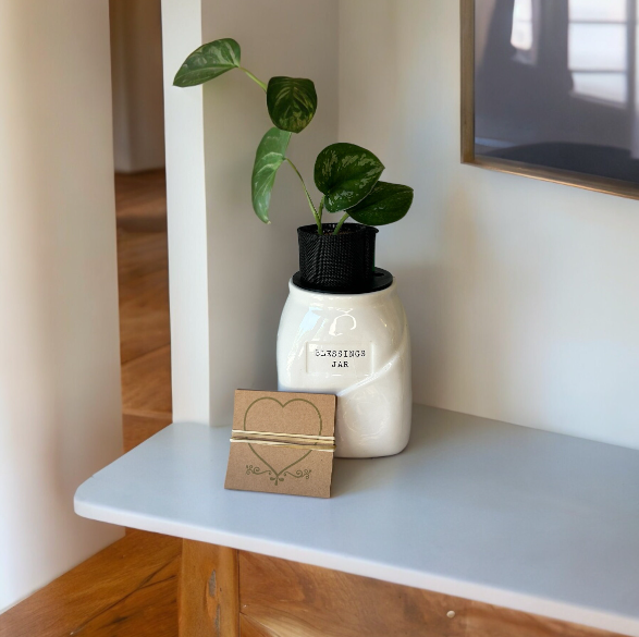 Blessings Jar Planter with Scindapsus Plant