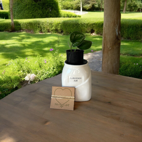 Blessings Jar Planter with Scindapsus Plant